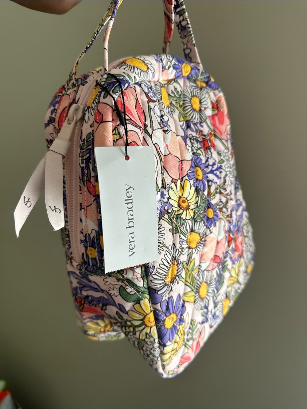 Vera Bradley Pink Wildflowers Butterfly Lunch Bag Insulated New - Picture 7 of 11